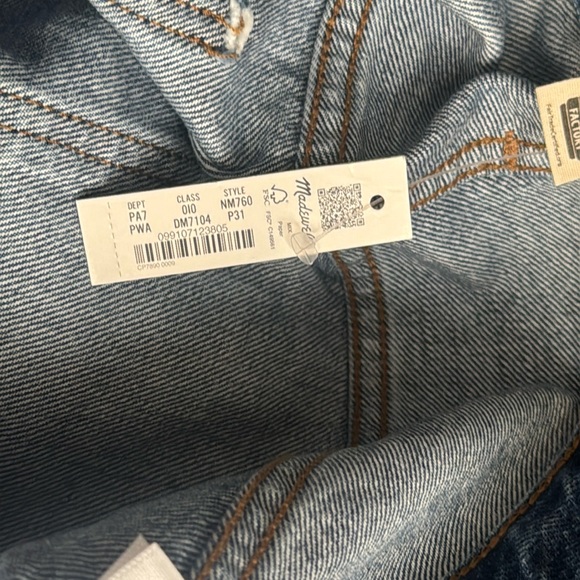 MADEWELL 31P Low Slung Straight Rigid denim NWT petite baggy - Picture 12 of 15